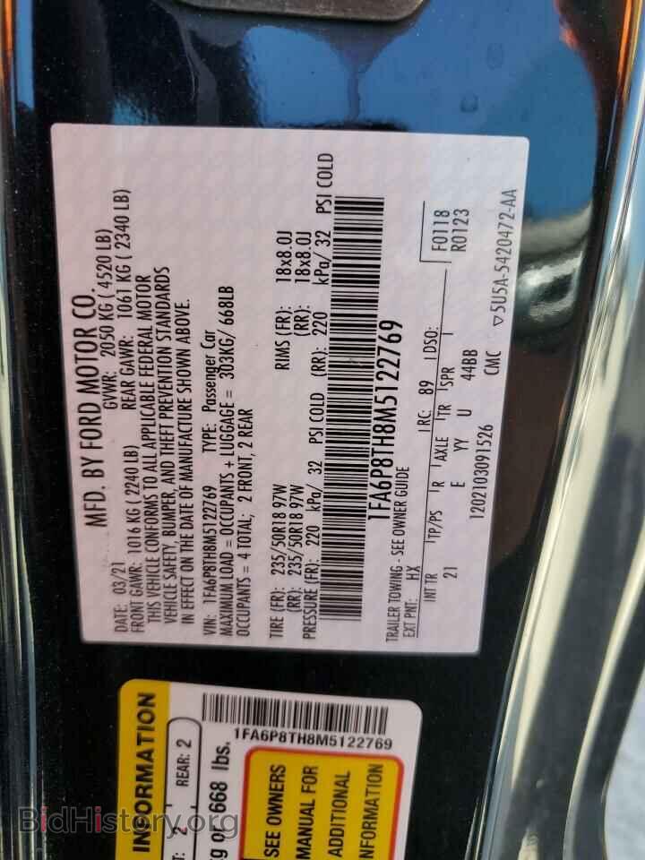 2021 FORD ALL Models - VIN: 1FA6P8TH8M5122769 - Фото 13