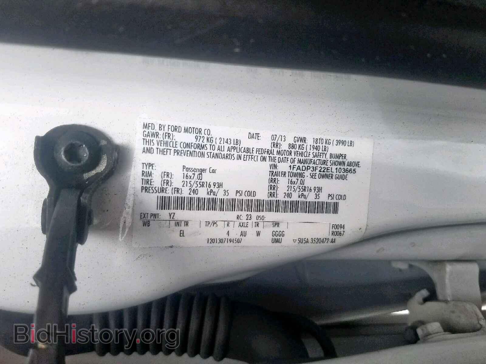2014 FORD FOCUS SE - VIN: 1FADP3F22EL103665 - Фото 10