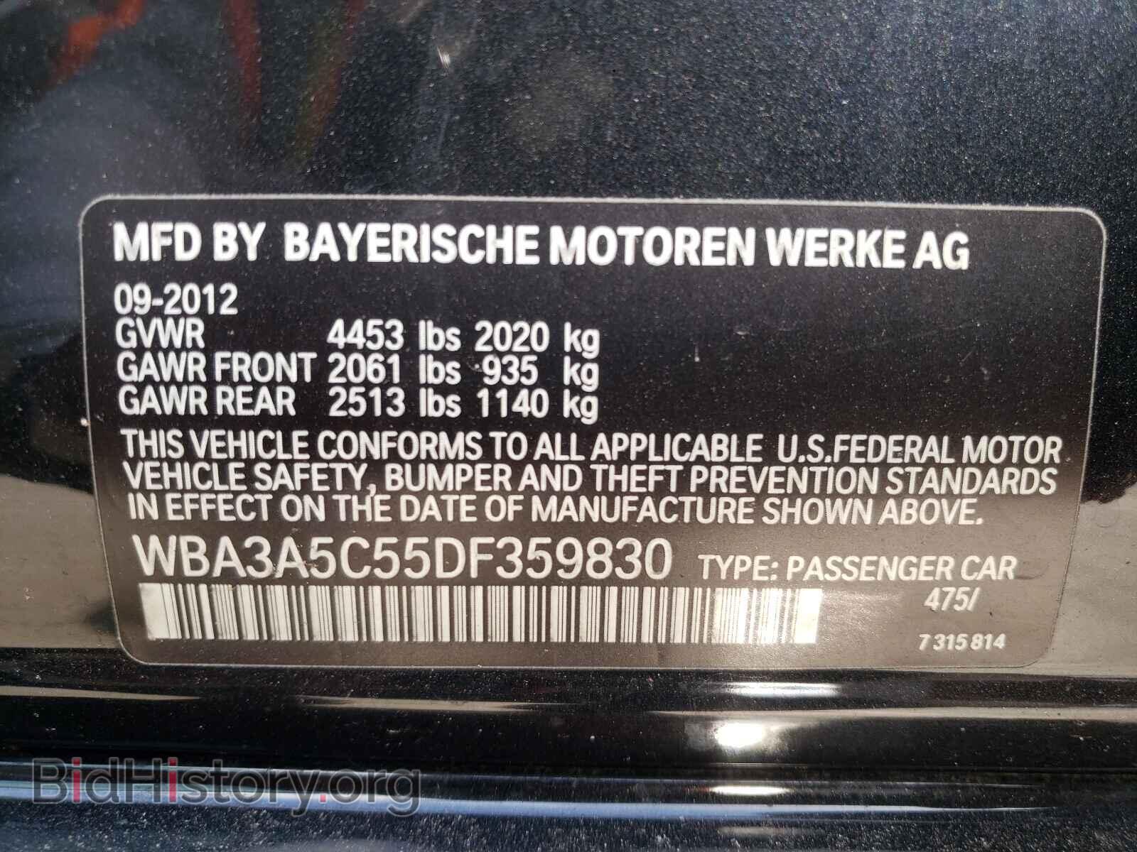 2013 BMW 3 SERIES - VIN: WBA3A5C55DF359830 - Фото 10