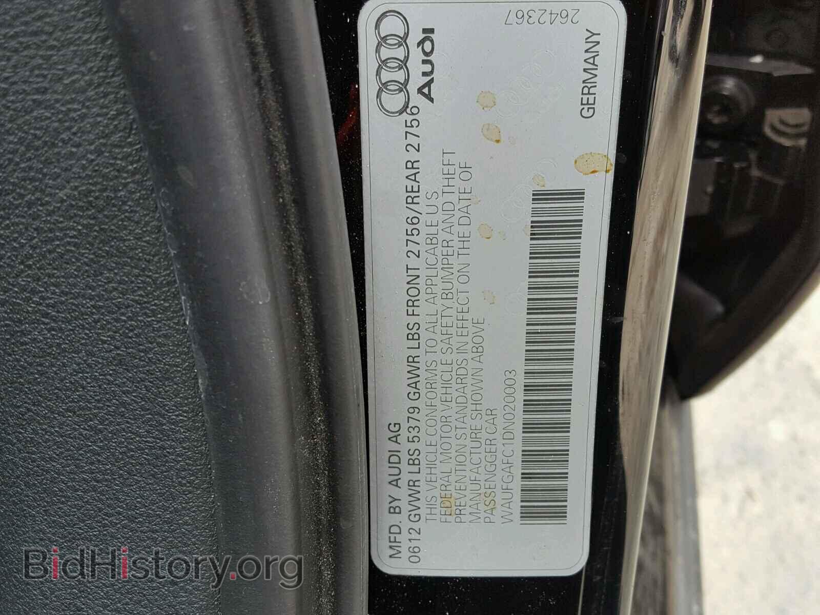 2013 AUDI A6 - VIN: WAUFGAFC1DN020003 - Фото 10