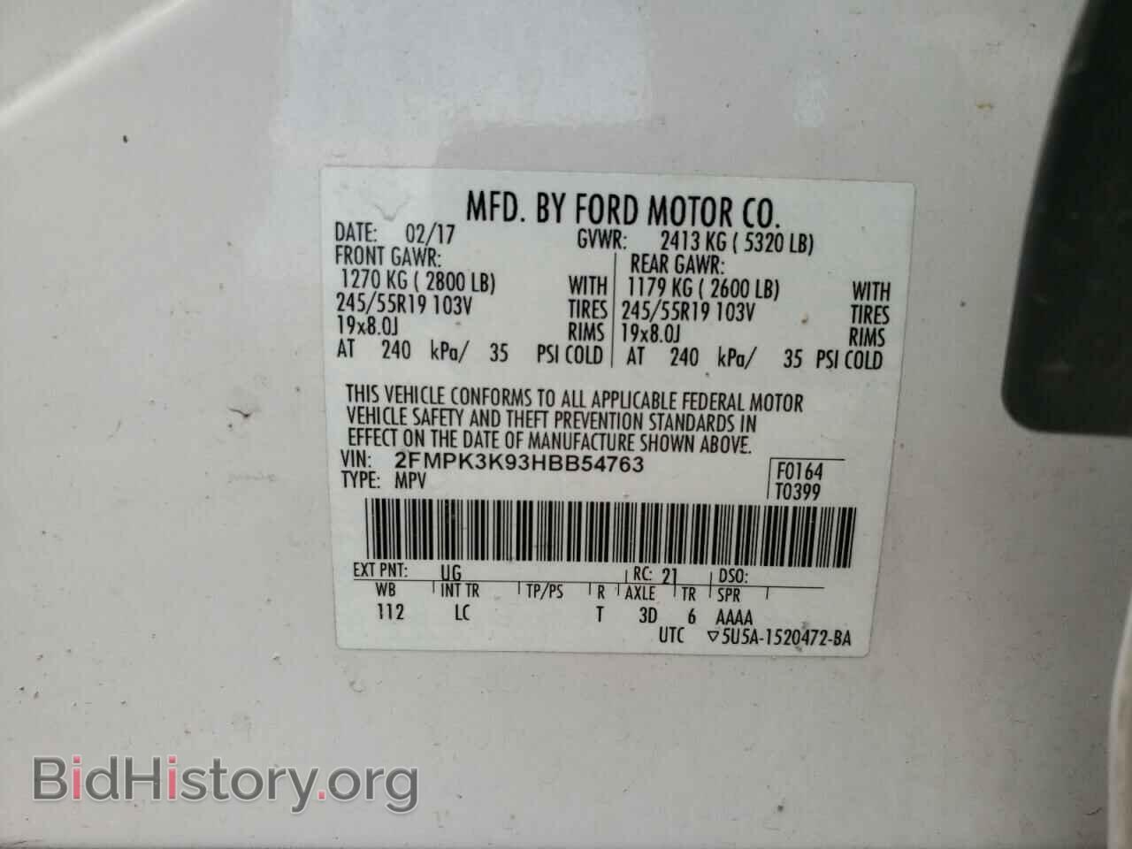 2017 FORD EDGE - VIN: 2FMPK3K93HBB54763 - Photo 10