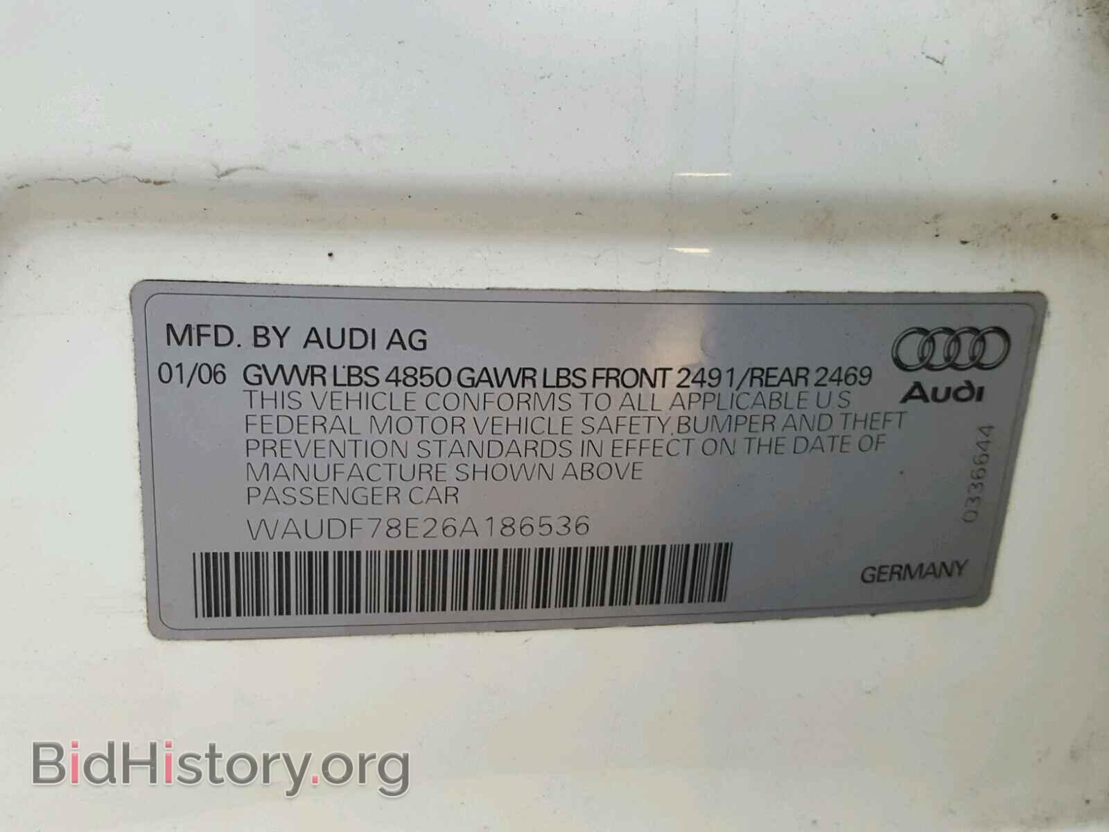 2006 AUDI A4 - VIN: WAUDF78E26A186536 - Photo 10