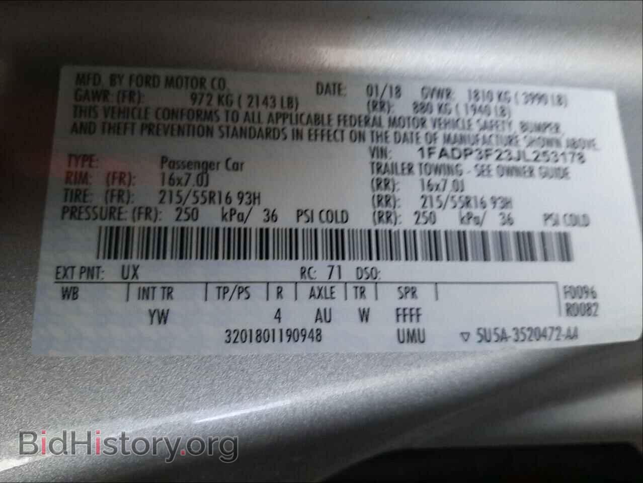 2018 FORD FOCUS - VIN: 1FADP3F23JL253178 - Photo 10