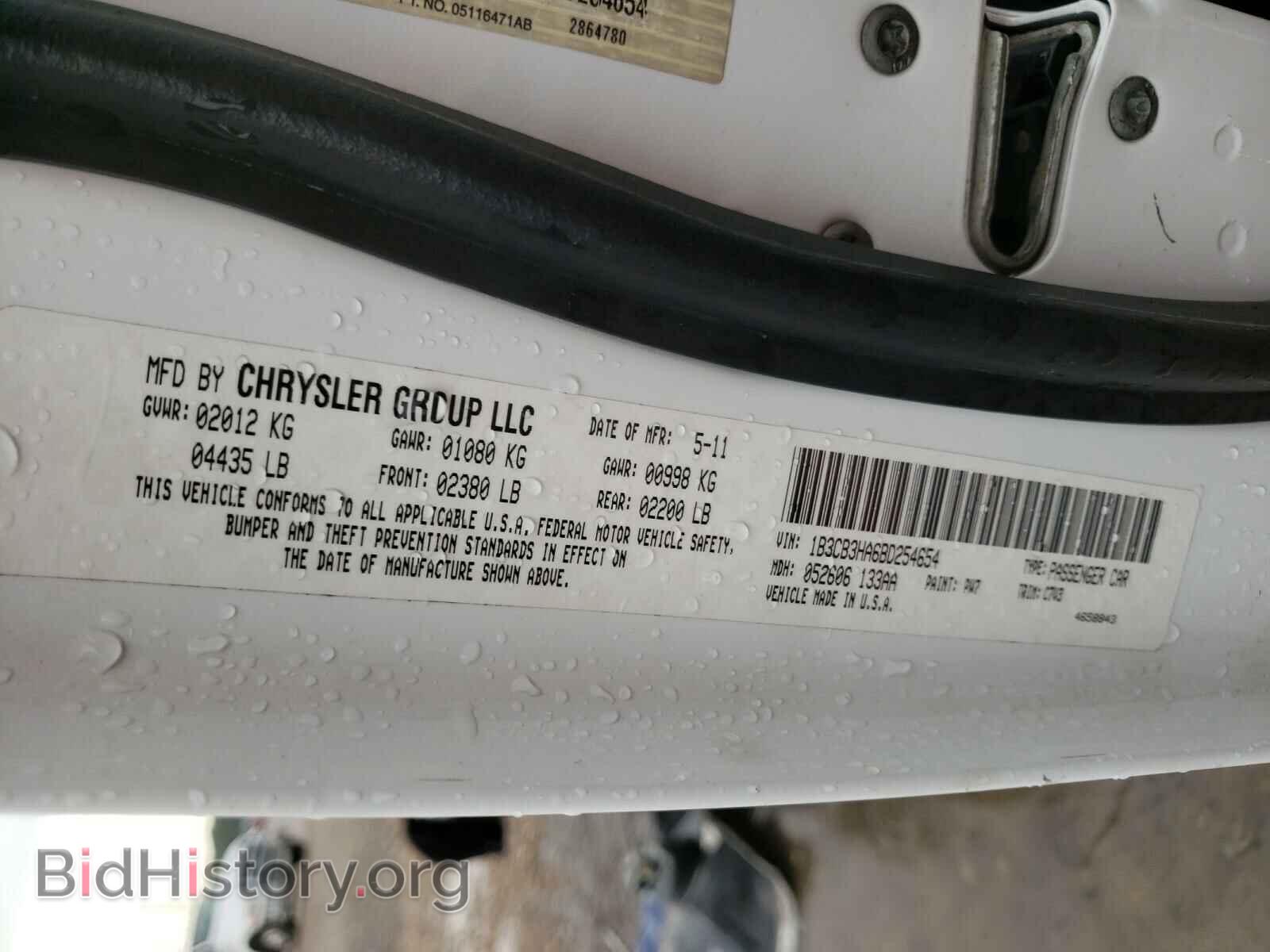 2011 DODGE CALIBER - VIN: 1B3CB3HA6BD254654 - Фото 10