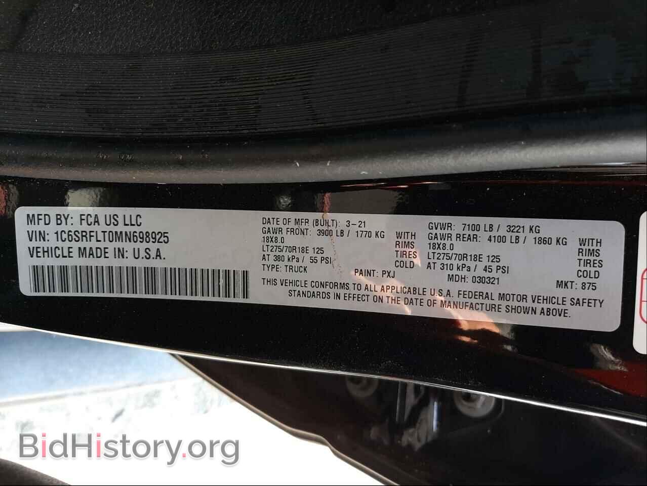 2021 RAM 1500 - VIN: 1C6SRFLT0MN698925 - Photo 10