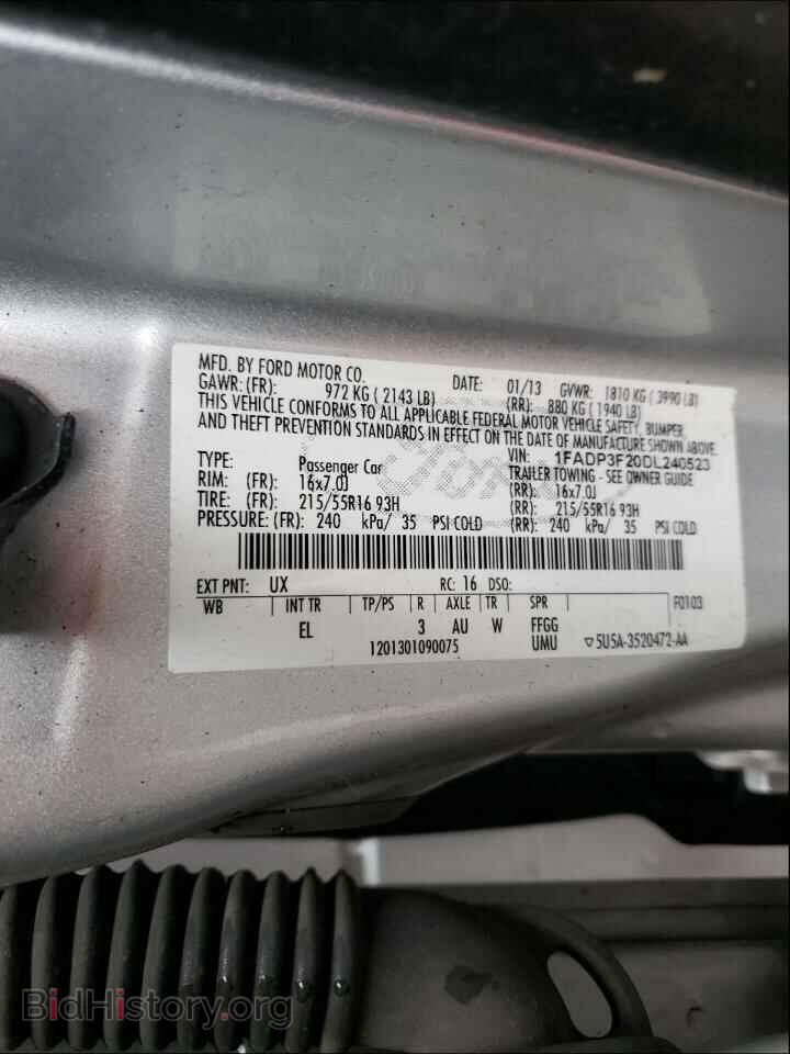 2013 FORD FOCUS - VIN: 1FADP3F20DL240523 - Фото 10
