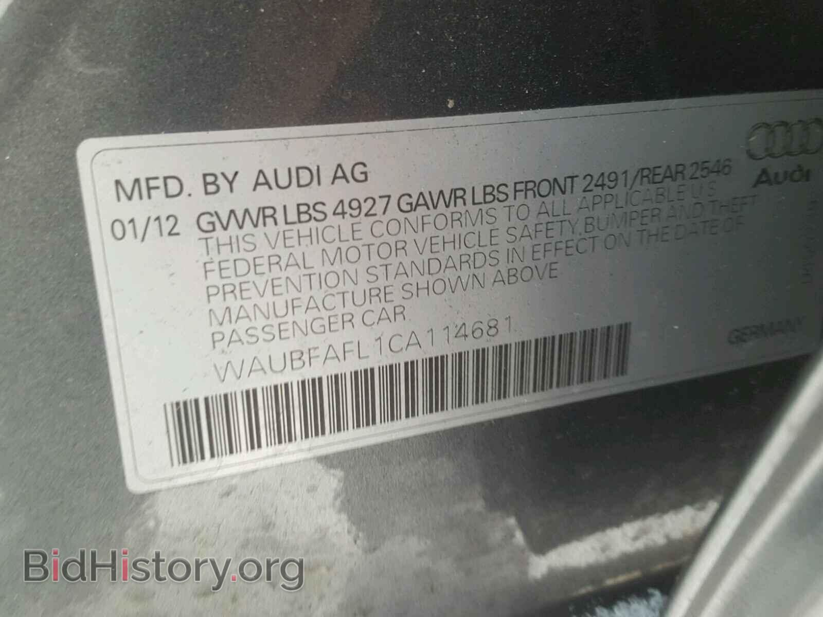 2012 AUDI A4 - VIN: WAUBFAFL1CA114681 - Photo 10