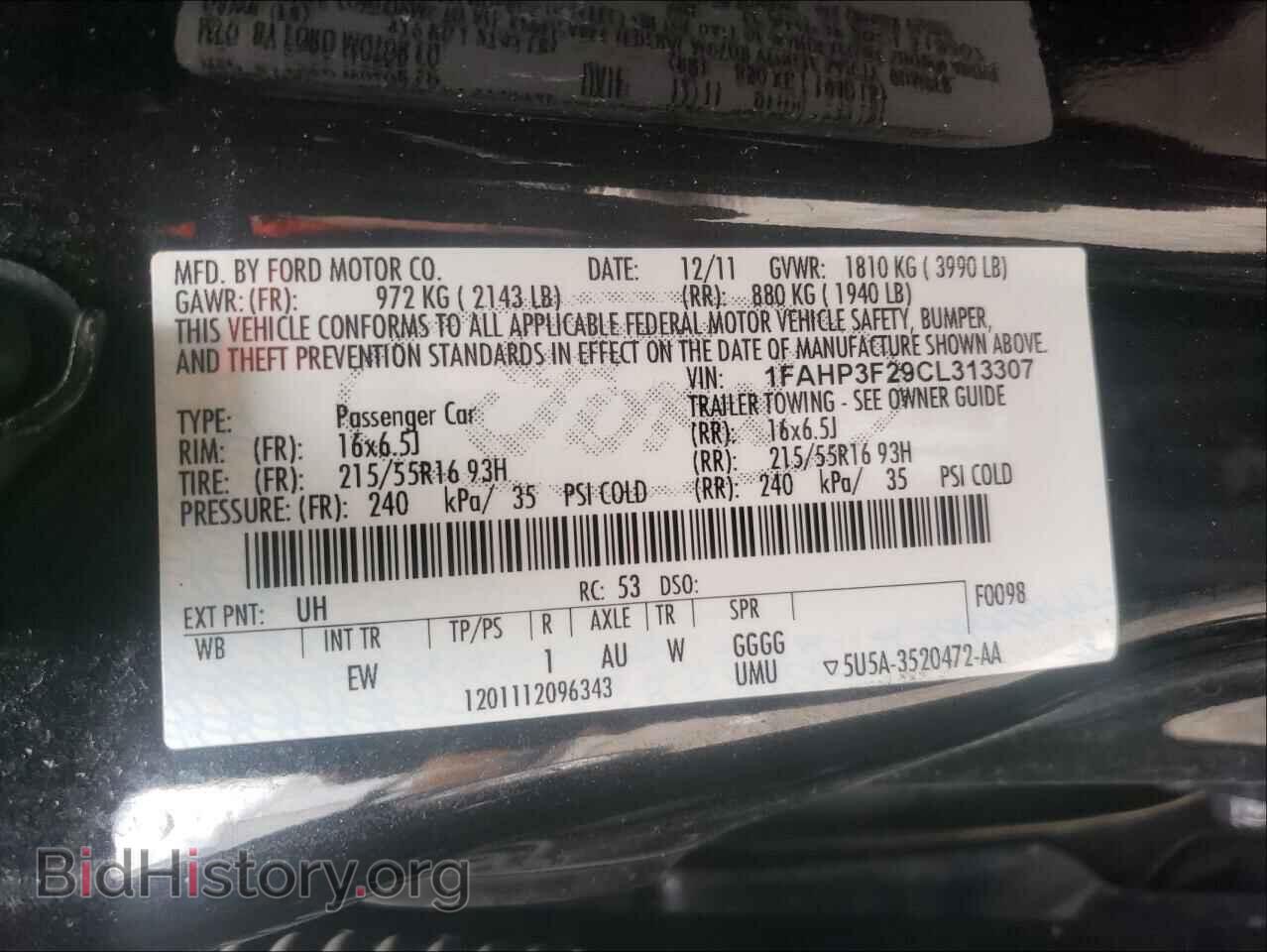 2012 FORD FOCUS - VIN: 1FAHP3F29CL313307 - Фото 10