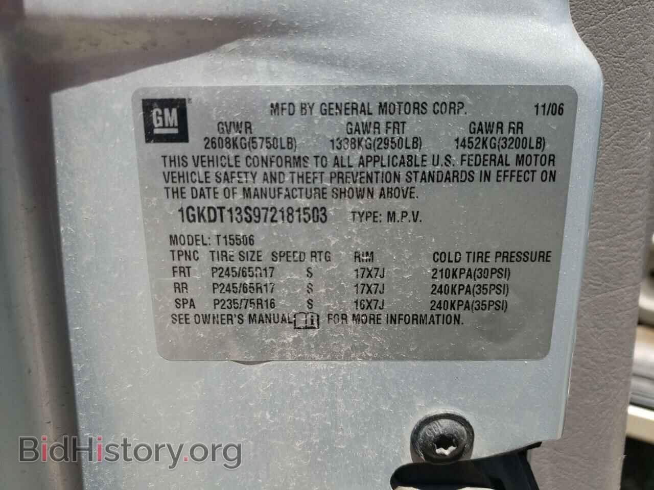 2007 GMC ENVOY - VIN: 1GKDT13S972181503 - Фото 10