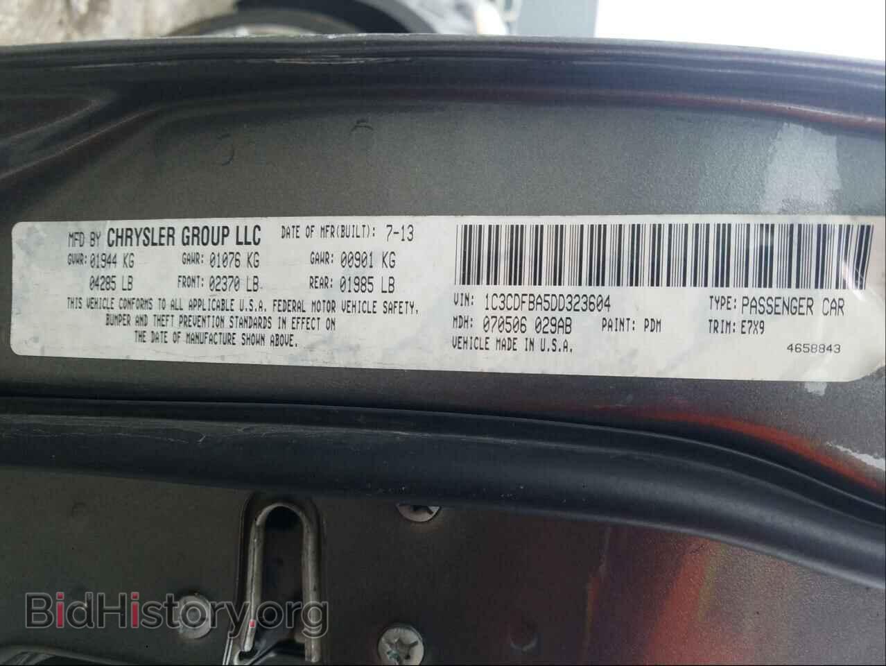 2013 DODGE DART - VIN: 1C3CDFBA5DD323604 - Photo 10