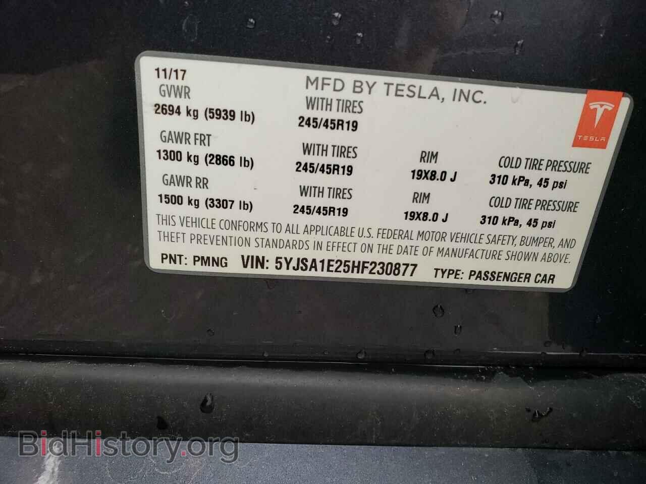 2017 TESLA MODEL S - VIN: 5YJSA1E25HF230877 - Photo 10