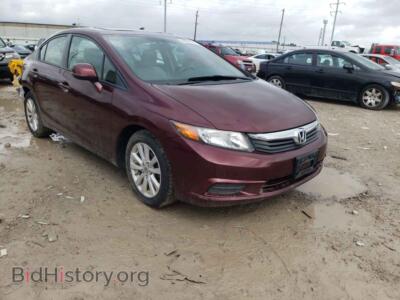 2012 Honda CIVIC Civic EXL, бордовый — VIN 19XFB2F92CE053607, Copart