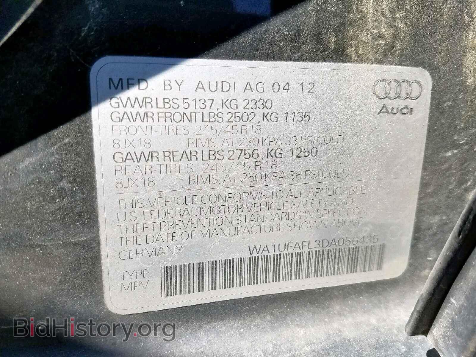2013 AUDI A4 - VIN: WA1UFAFL3DA056435 - Фото 10