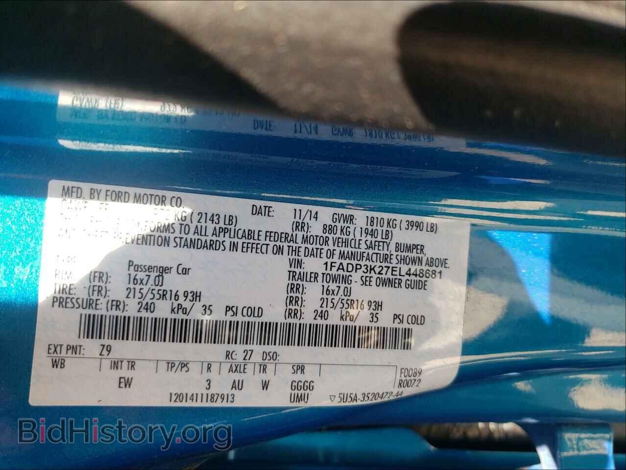 2014 FORD FOCUS - VIN: 1FADP3K27EL448681 - Photo 10