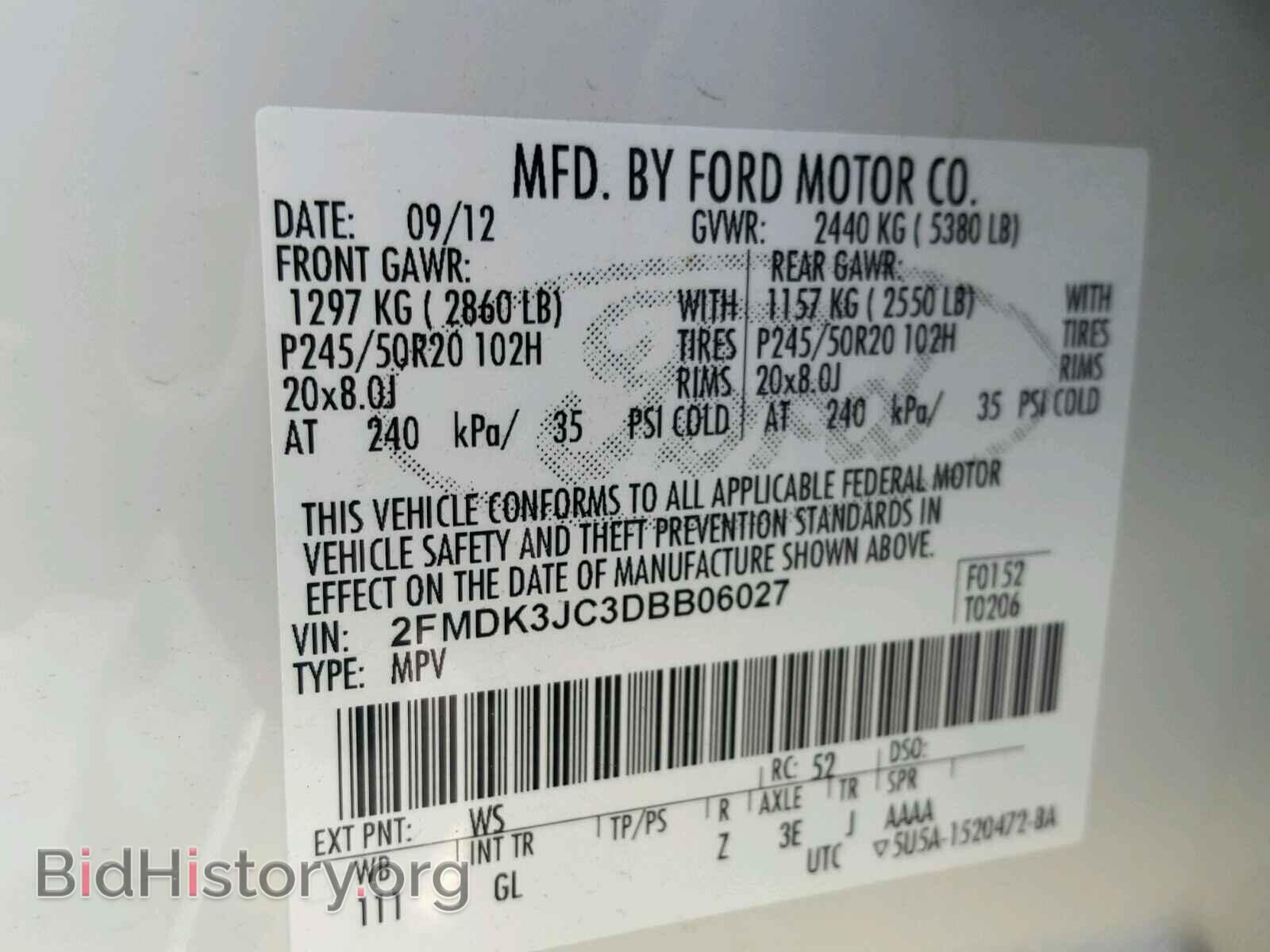 2013 FORD EDGE - VIN: 2FMDK3JC3DBB06027 - Photo 10