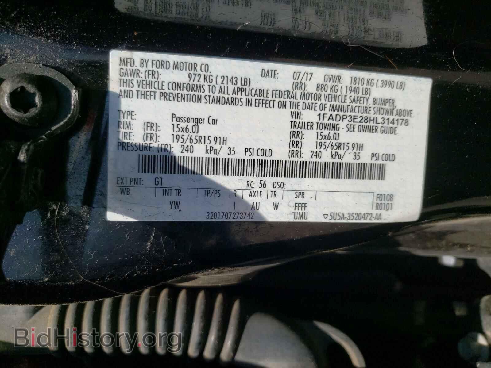 2017 FORD FOCUS - VIN: 1FADP3E28HL314178 - Фото 10