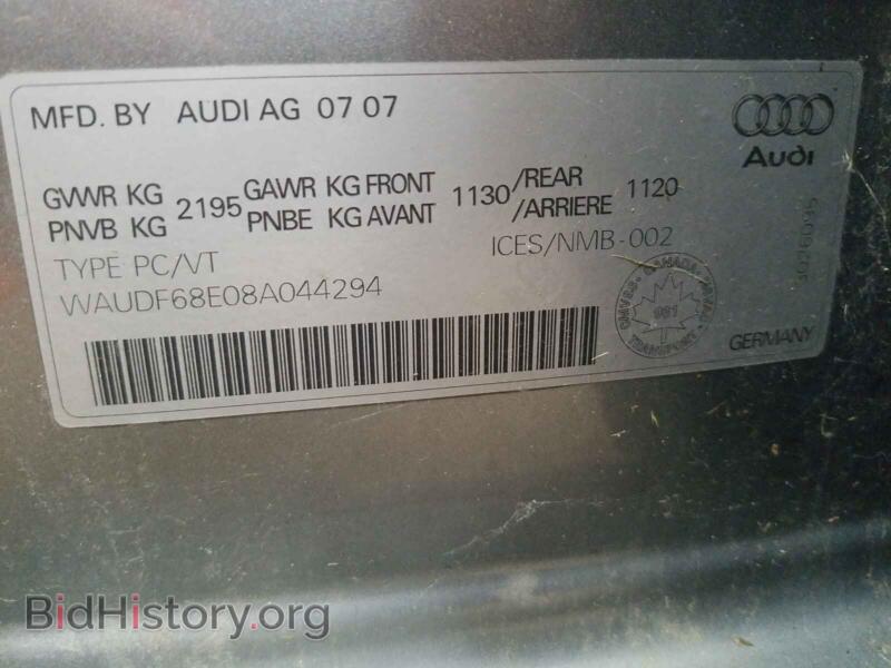 2008 Audi A4 (VIN WAUDF68E08A044294) — фото 10 из 10