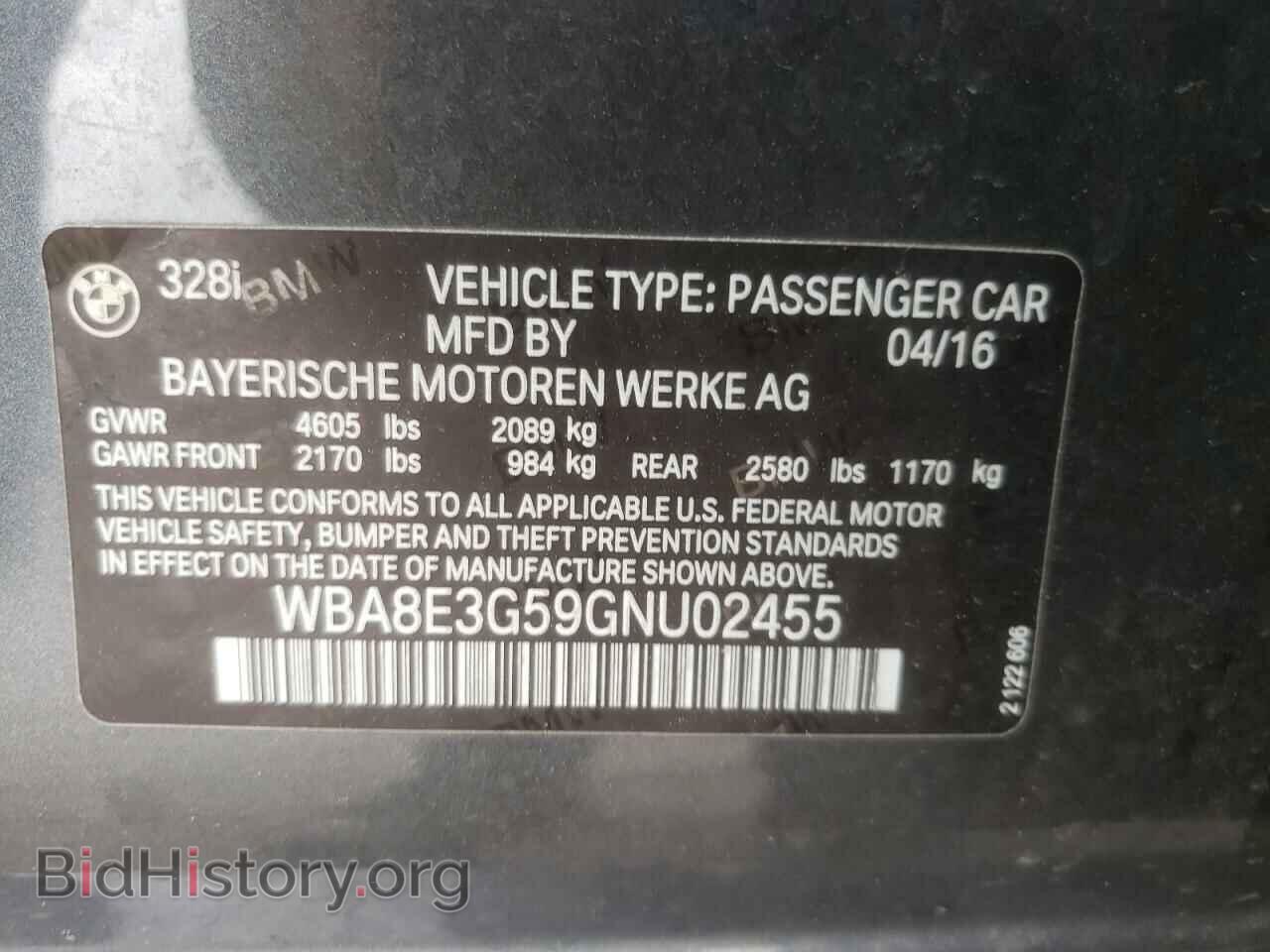 2016 BMW 3 SERIES - VIN: WBA8E3G59GNU02455 - Фото 10