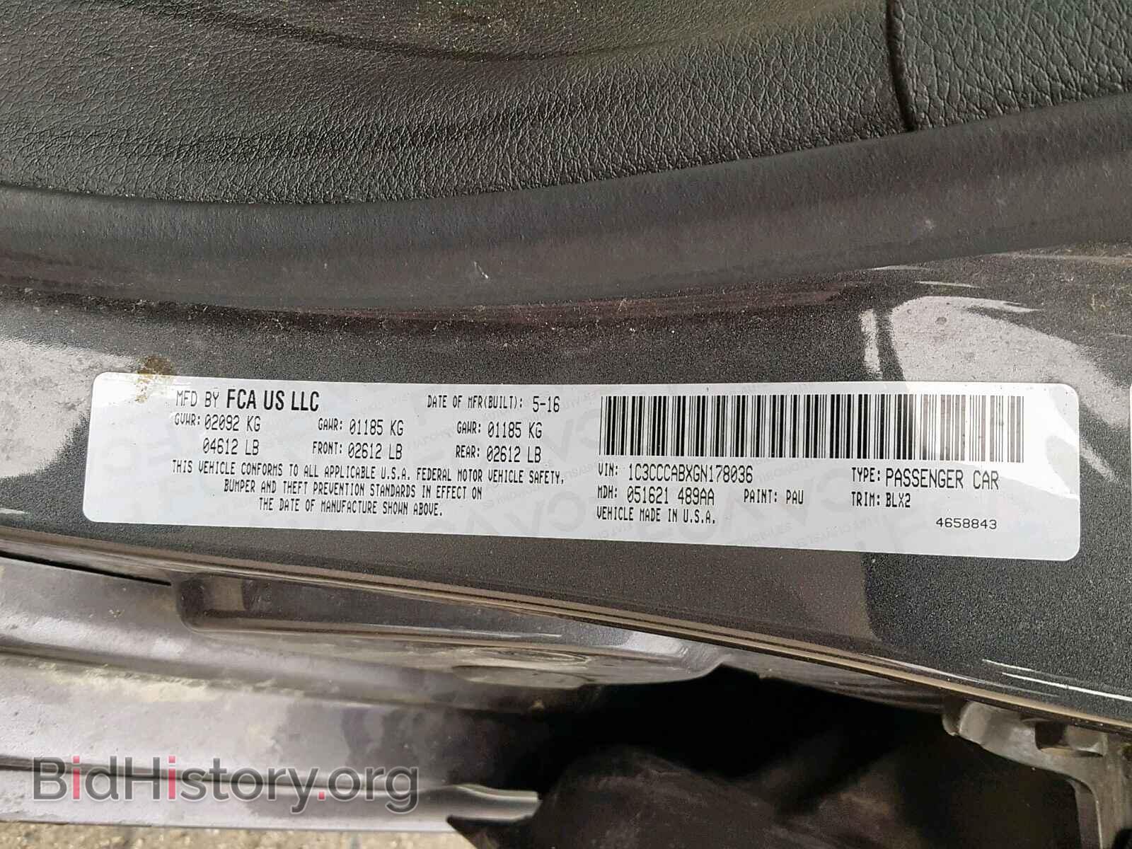 2016 CHRYSLER 200 - VIN: 1C3CCCABXGN178036 - Photo 10