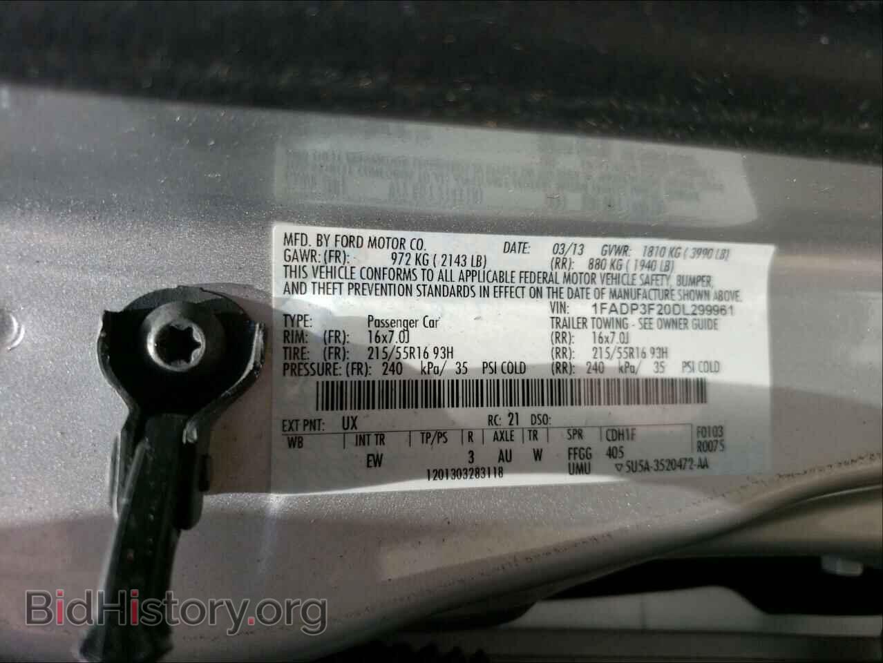 2013 FORD FOCUS - VIN: 1FADP3F20DL299961 - Photo 10