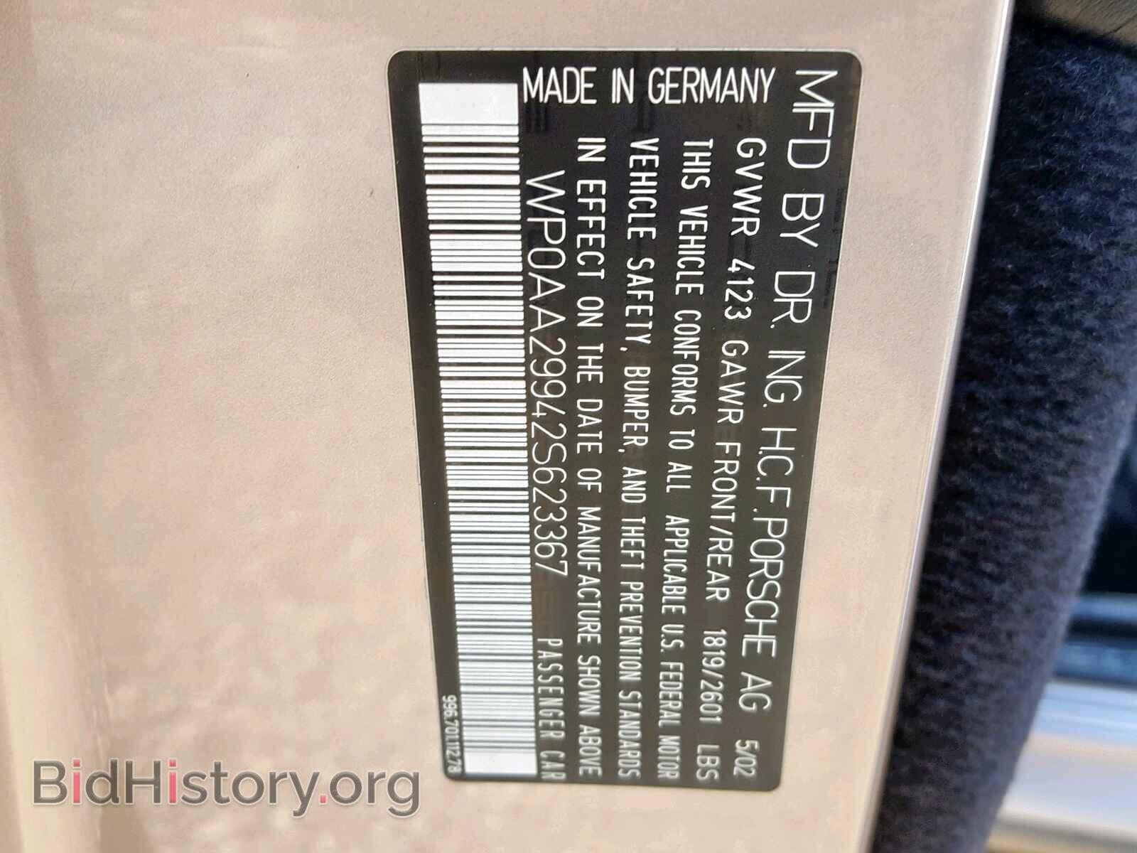 2002 PORSCHE 911 - VIN: WP0AA29942S623367 - Фото 10