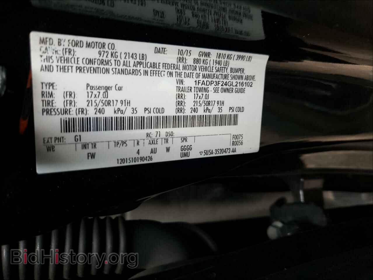 2016 FORD FOCUS - VIN: 1FADP3F24GL216102 - Photo 10