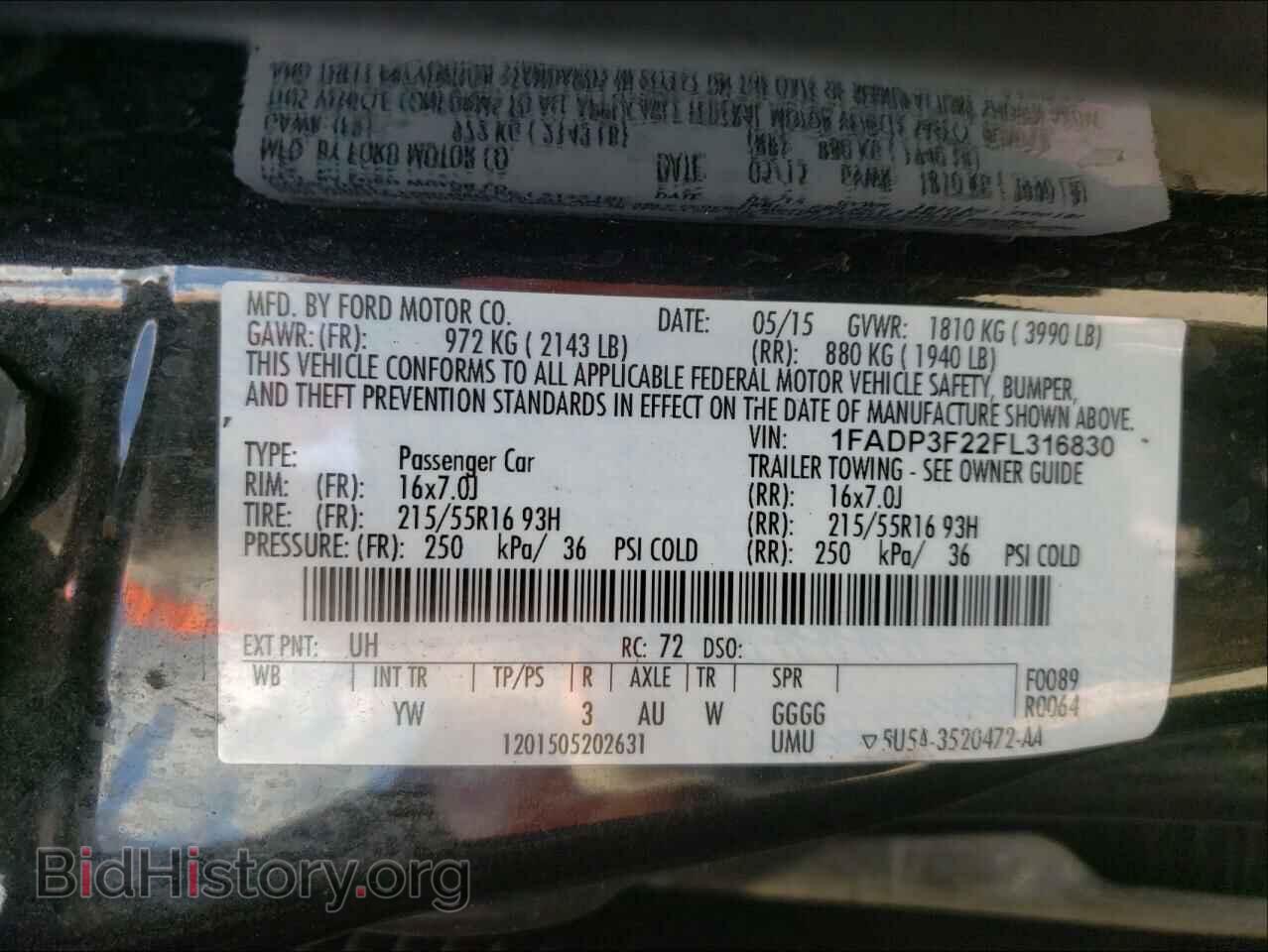 2015 FORD FOCUS - VIN: 1FADP3F22FL316830 - Фото 10