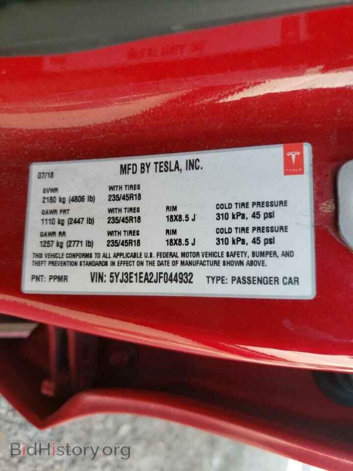 2018 TESLA MODEL 3 - VIN: 5YJ3E1EA2JF044932 - Фото 10