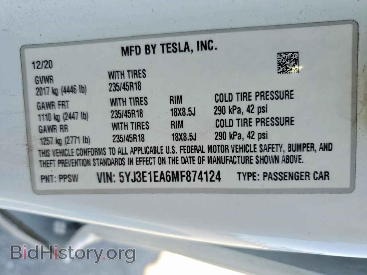 2021 TESLA MODEL 3 - VIN: 5YJ3E1EA6MF874124 - Photo 12