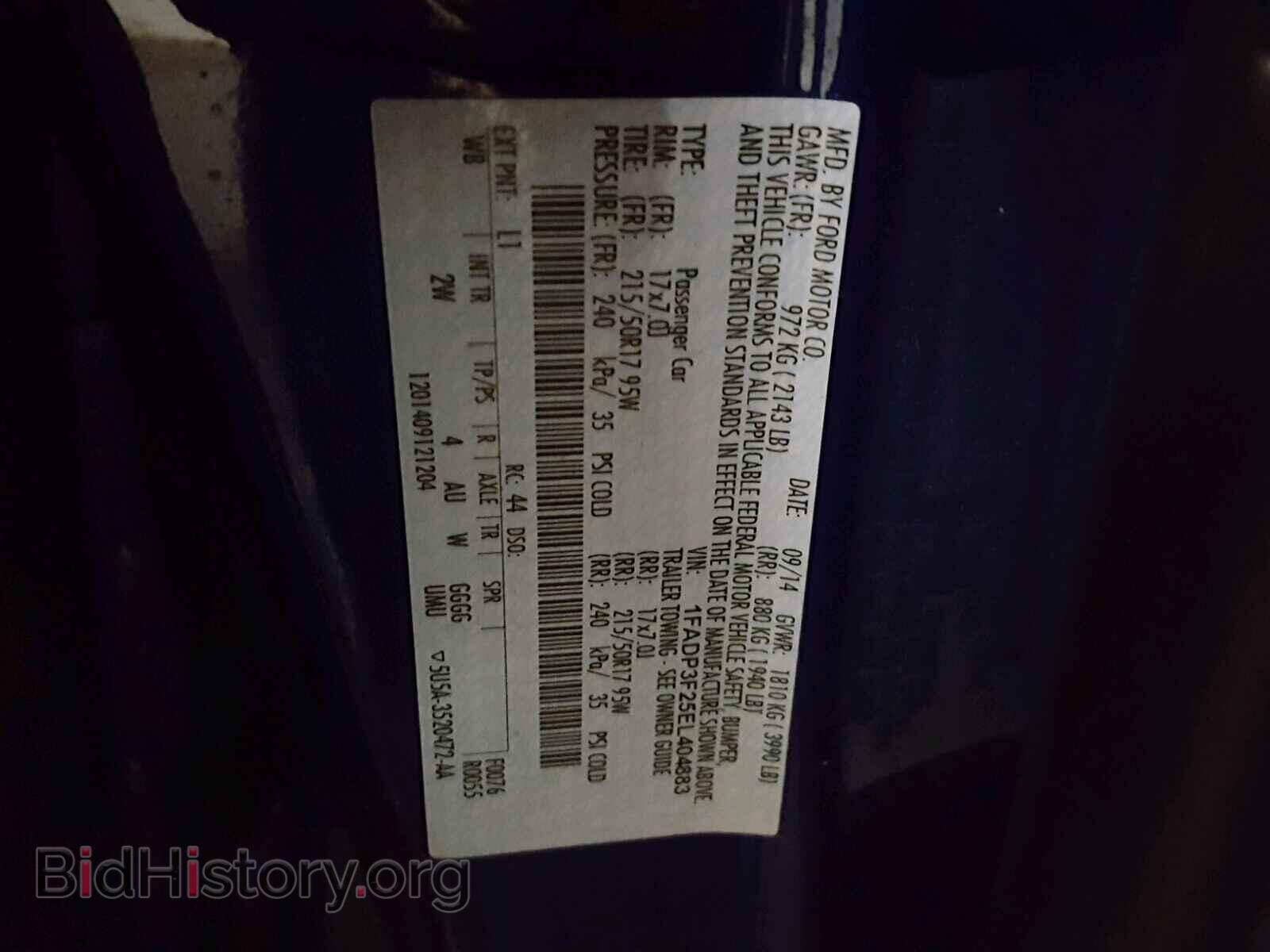 2014 FORD FOCUS - VIN: 1FADP3F25EL404883 - Фото 10