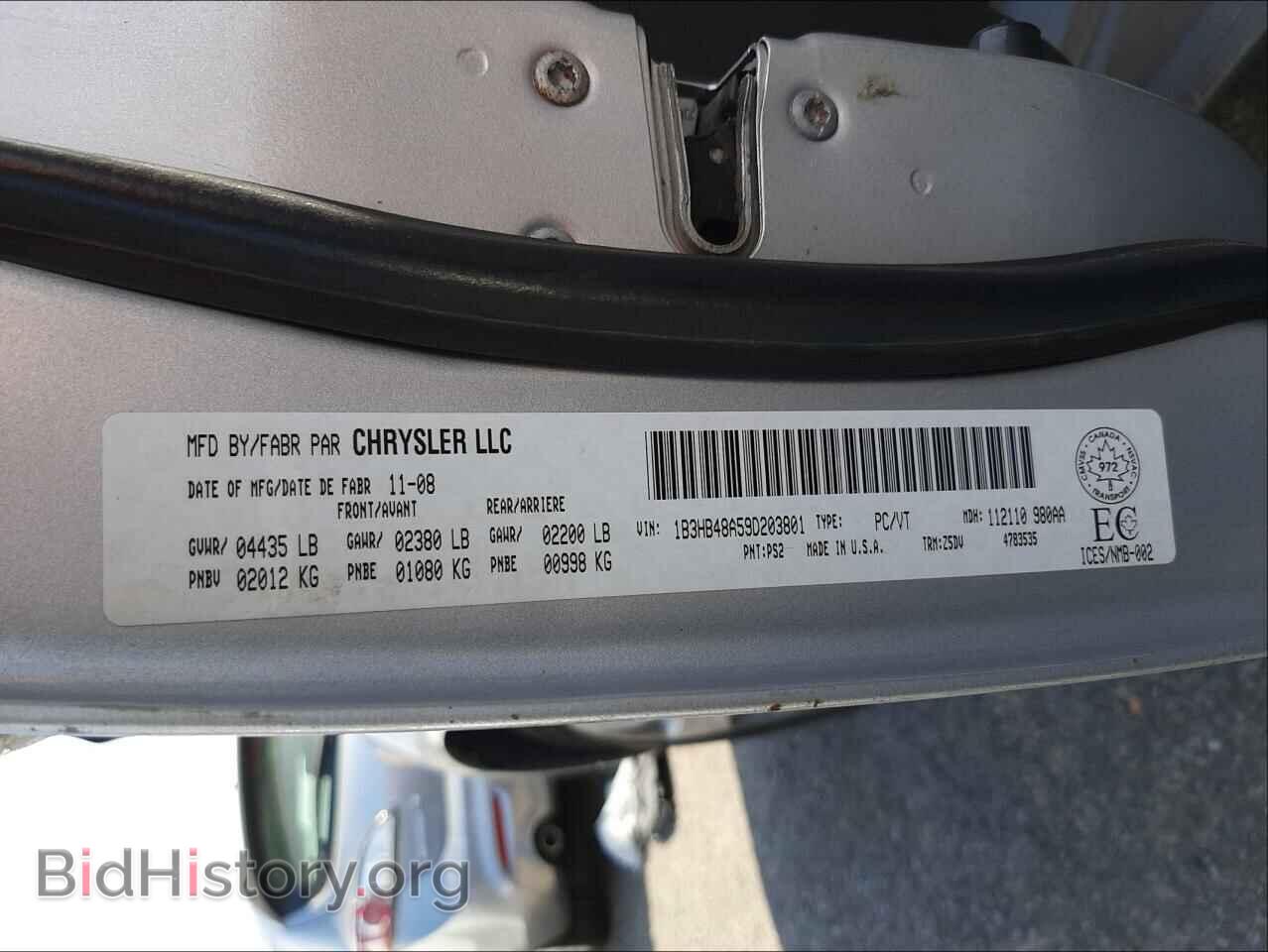 2009 DODGE CALIBER - VIN: 1B3HB48A59D203801 - Фото 10