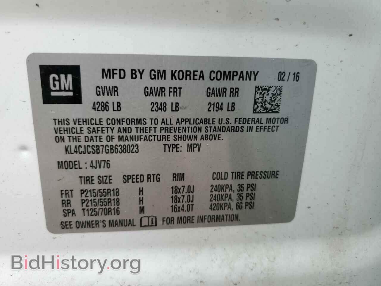 2016 BUICK ENCORE - VIN: KL4CJCSB7GB638023 - Photo 13