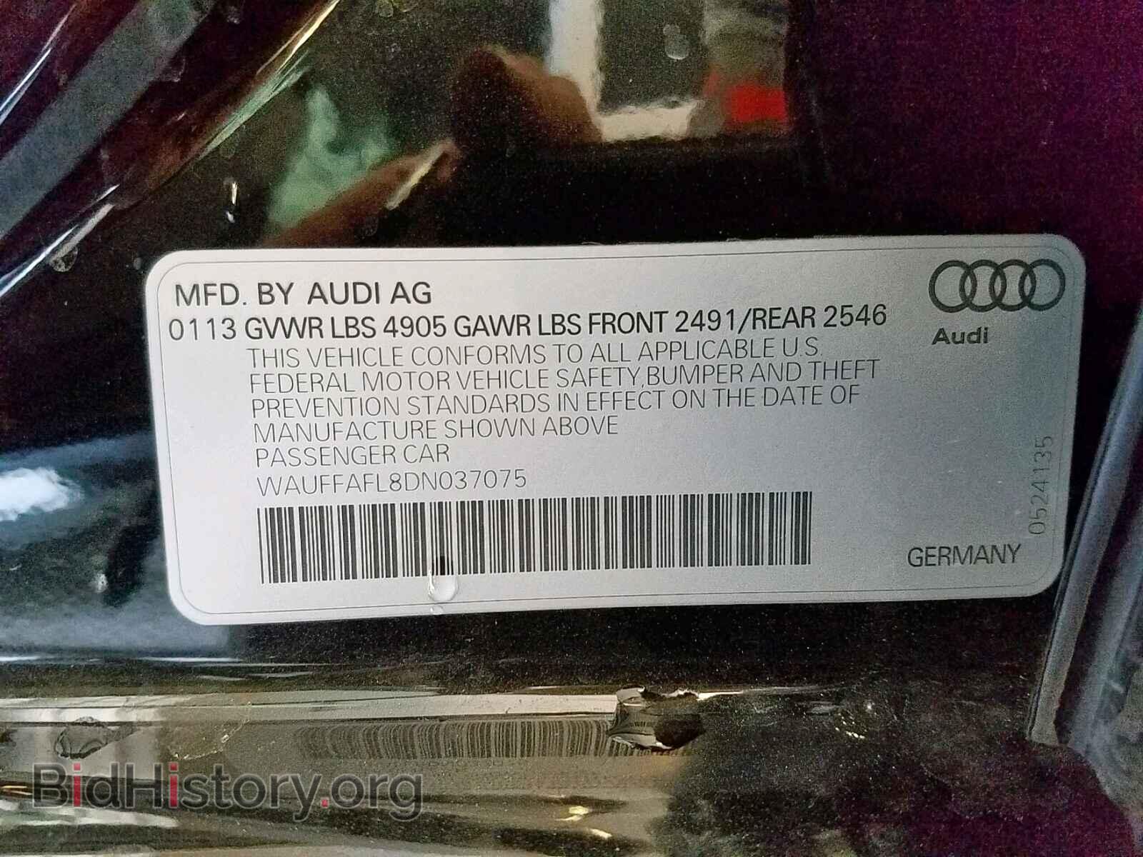 2013 AUDI A4 - VIN: WAUFFAFL8DN037075 - Photo 10
