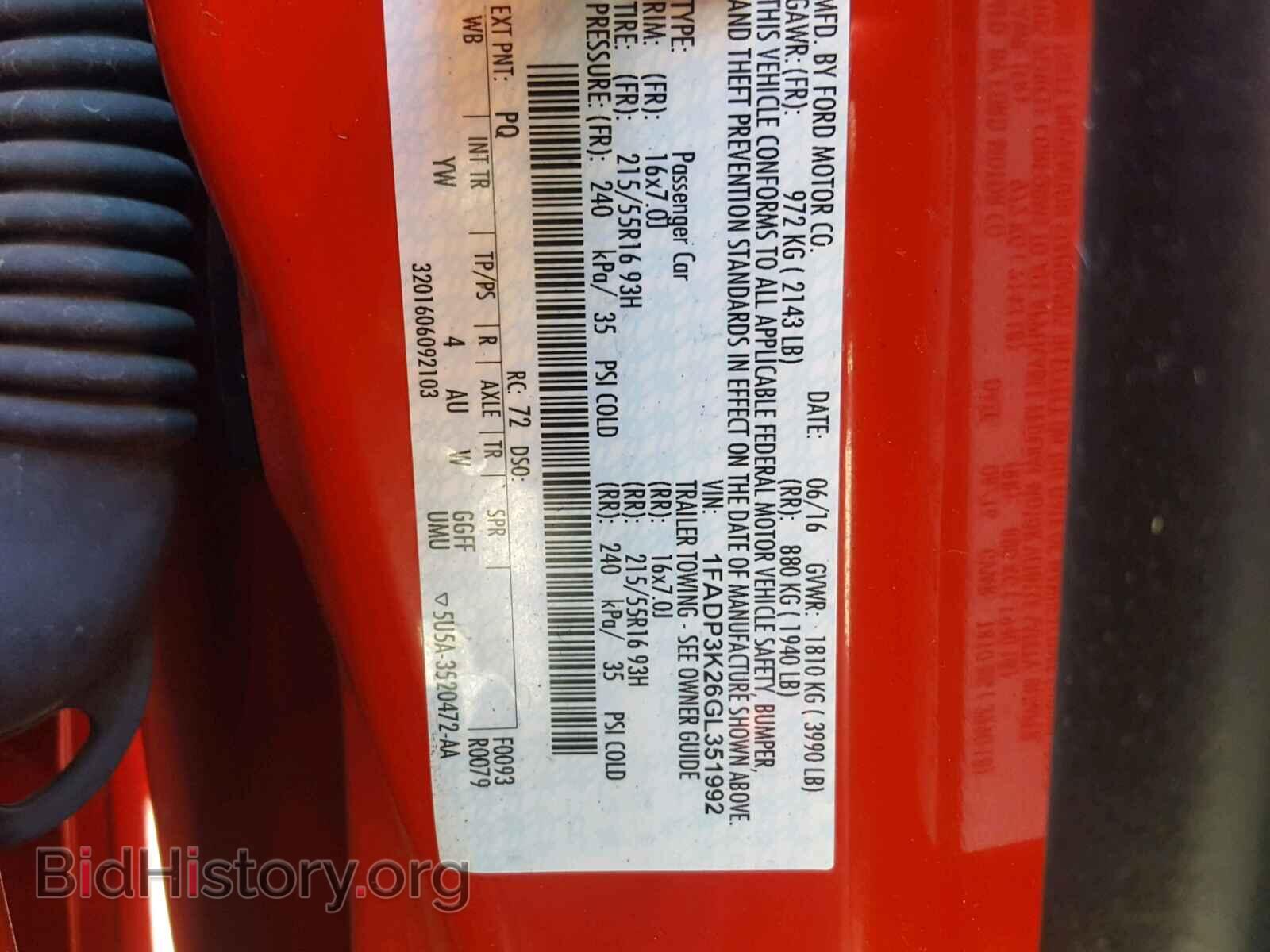 2016 FORD FOCUS SE - VIN: 1FADP3K26GL351992 - Фото 10