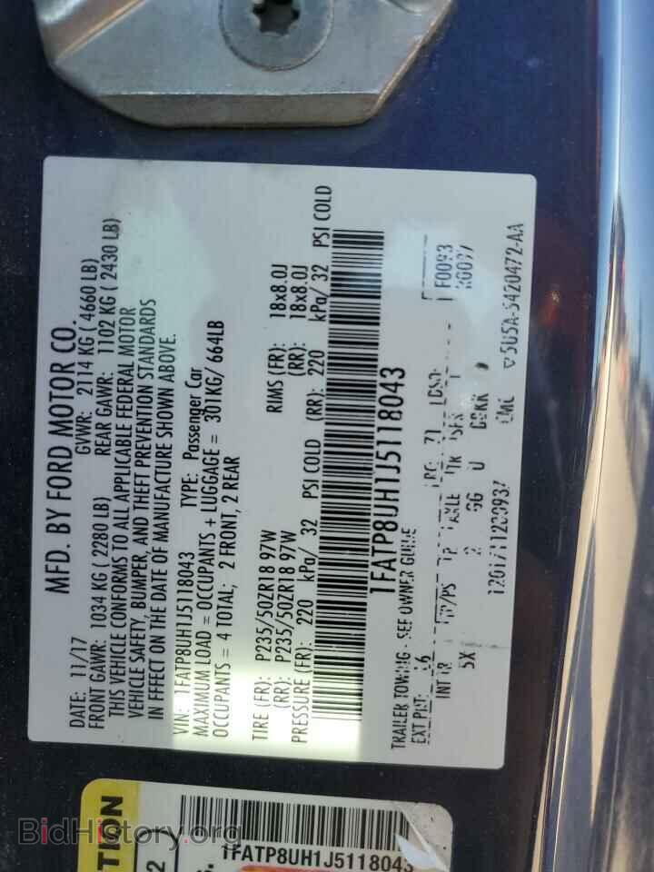 2018 FORD ALL Models - VIN: 1FATP8UH1J5118043 - Фото 12