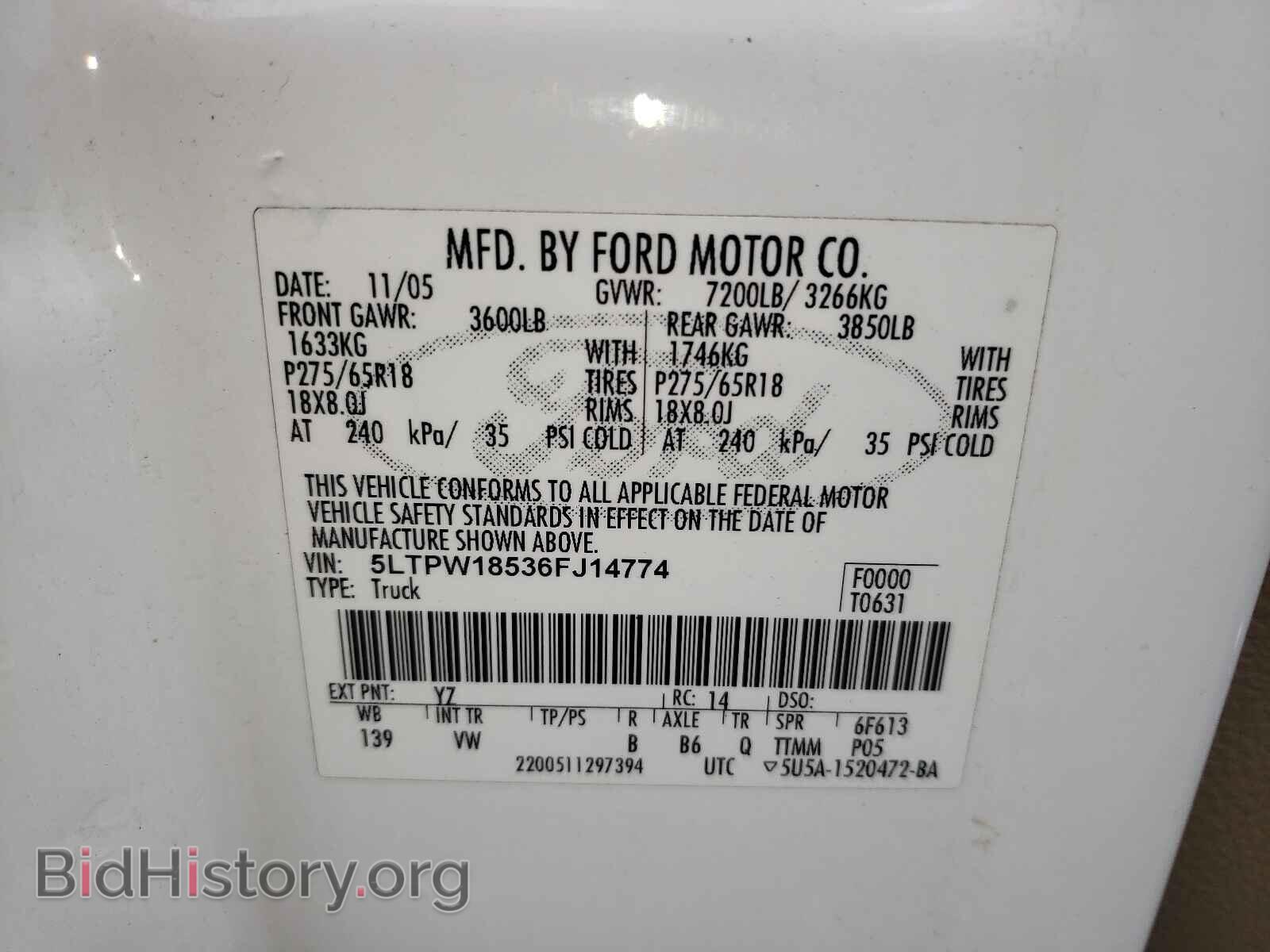 2006 LINCOLN MARK LT - VIN: 5LTPW18536FJ14774 - Фото 10