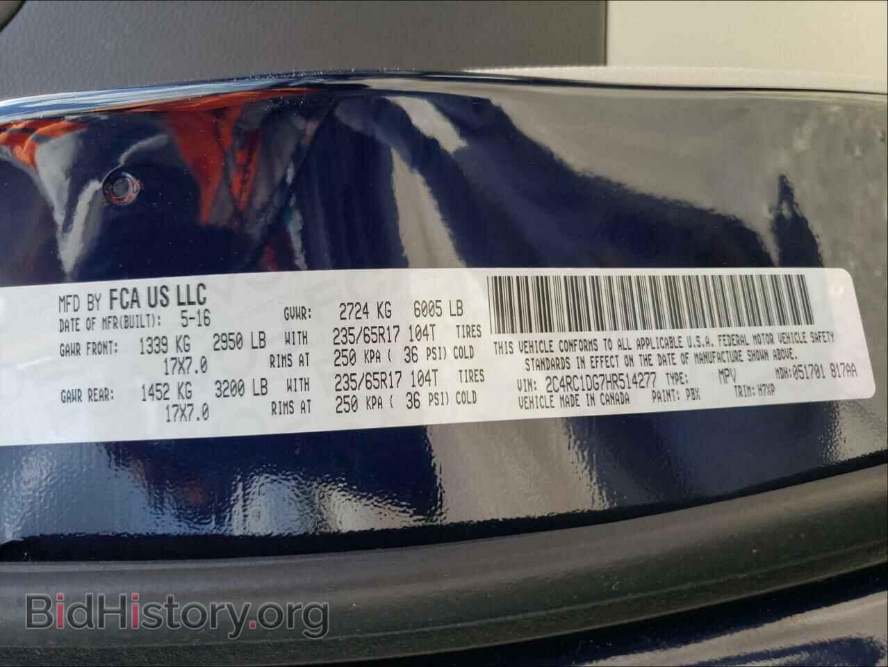 2017 CHRYSLER PACIFICA - VIN: 2C4RC1DG7HR514277 - Photo 10