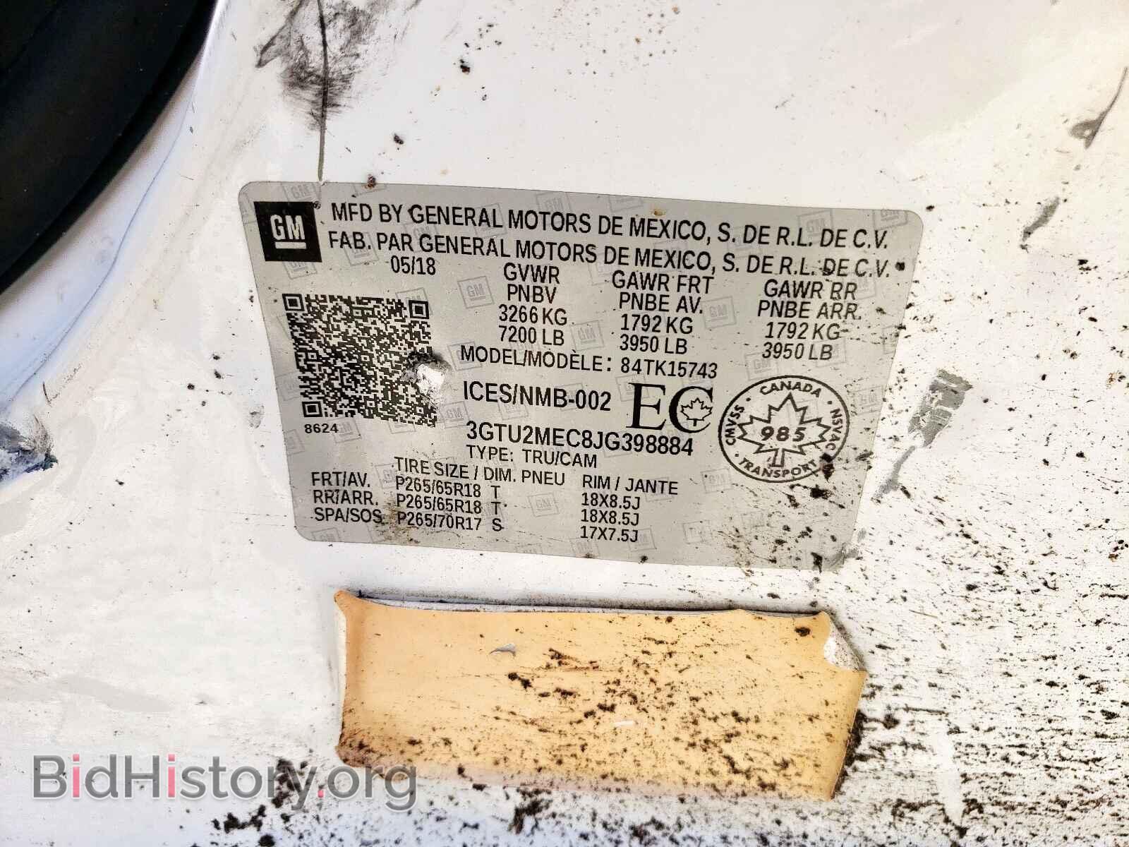 2018 GMC SIERRA - VIN: 3GTU2MEC8JG398884 - Фото 10