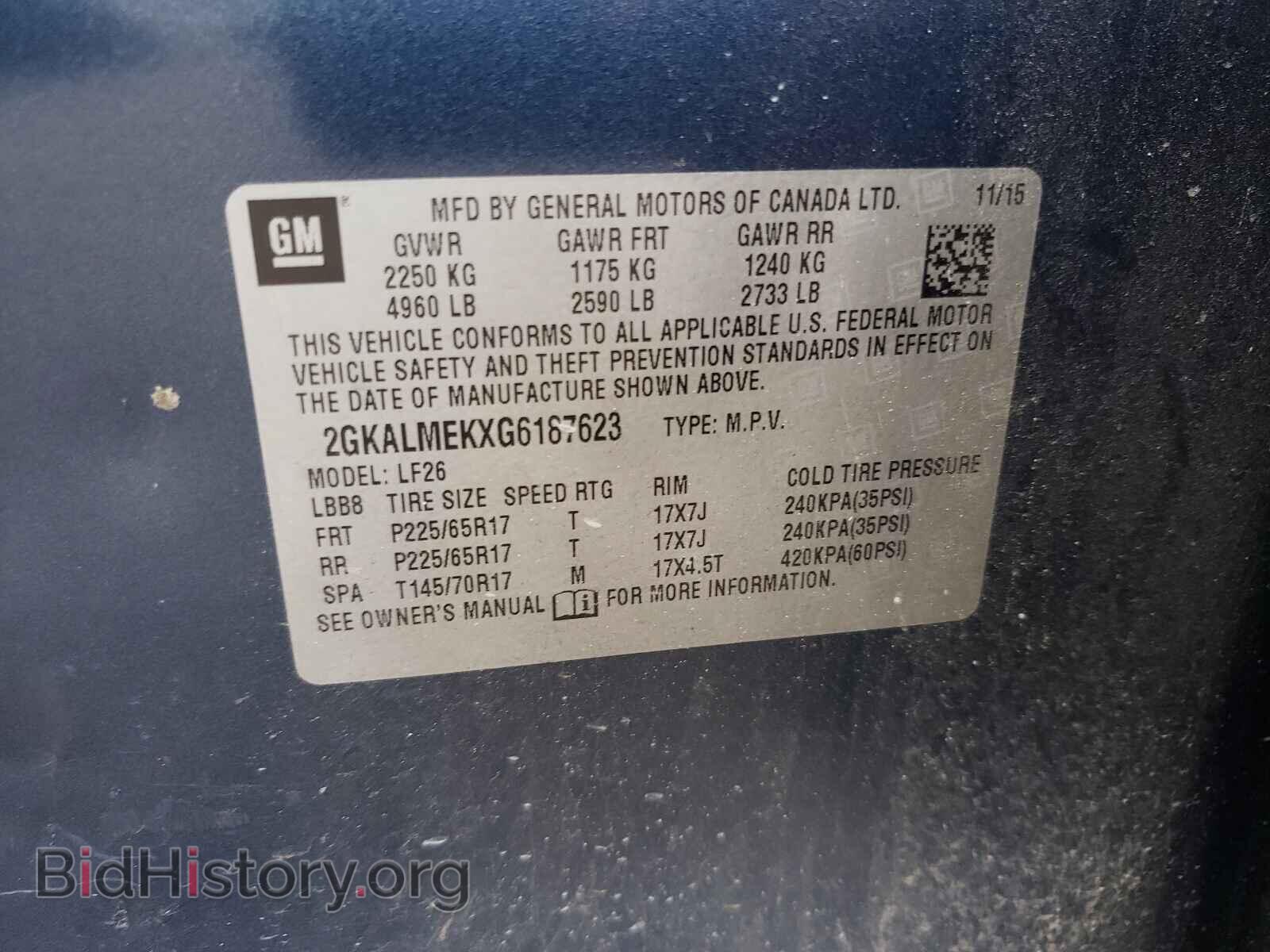 2016 GMC TERRAIN - VIN: 2GKALMEKXG6187623 - Фото 10