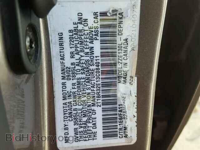 2003 TOYOTA COROLLA - VIN: 2T1BR32E13C084011 - Фото 10