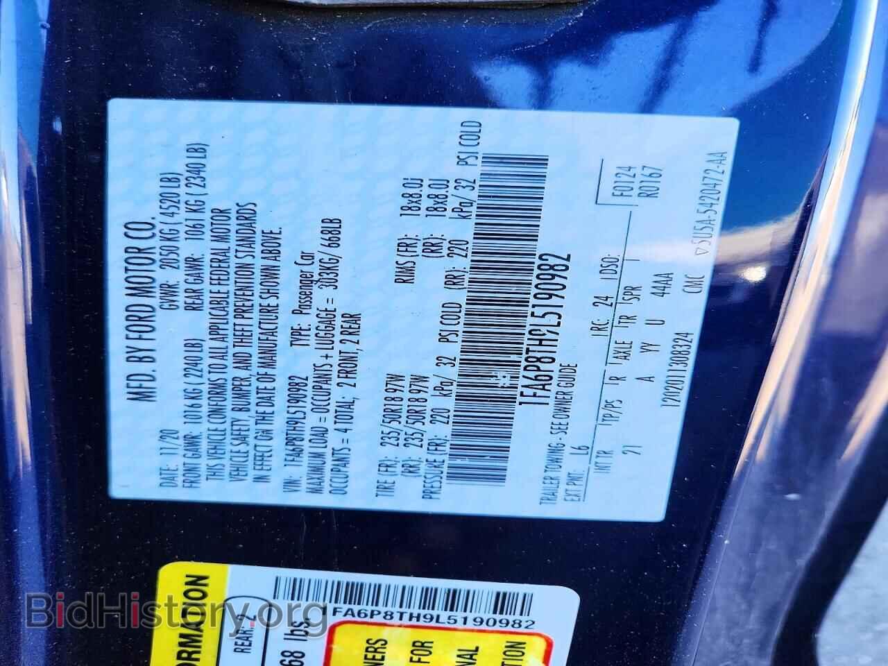 2020 FORD MUSTANG - VIN: 1FA6P8TH9L5190982 - Фото 12