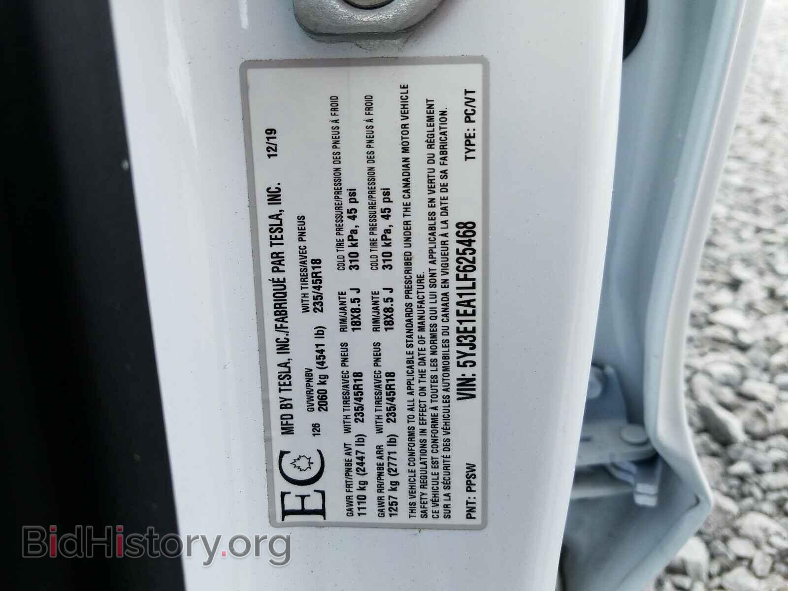 2020 TESLA MODEL 3 - VIN: 5YJ3E1EA1LF625468 - Photo 10