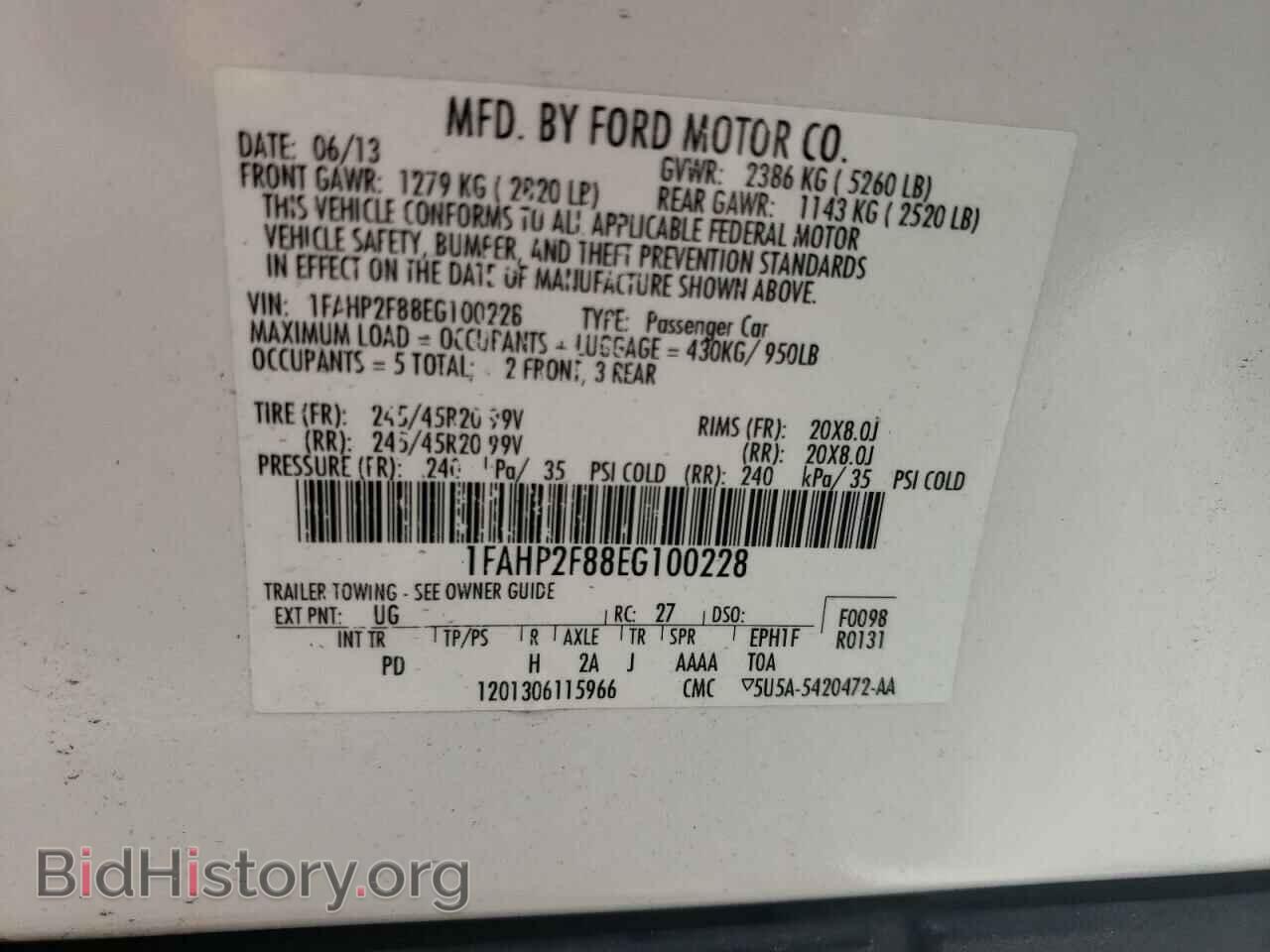 2014 FORD TAURUS - VIN: 1FAHP2F88EG100228 - Photo 10