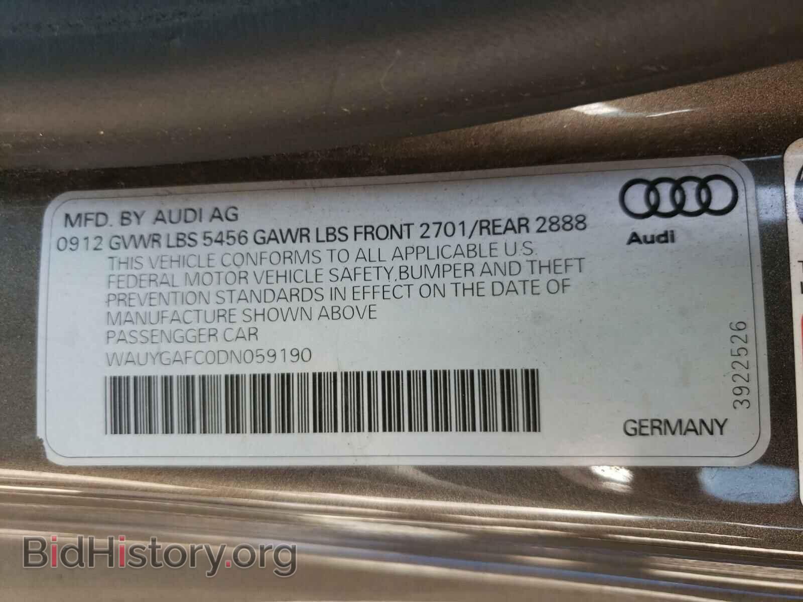 2013 AUDI A7 - VIN: WAUYGAFC0DN059190 - Photo 10