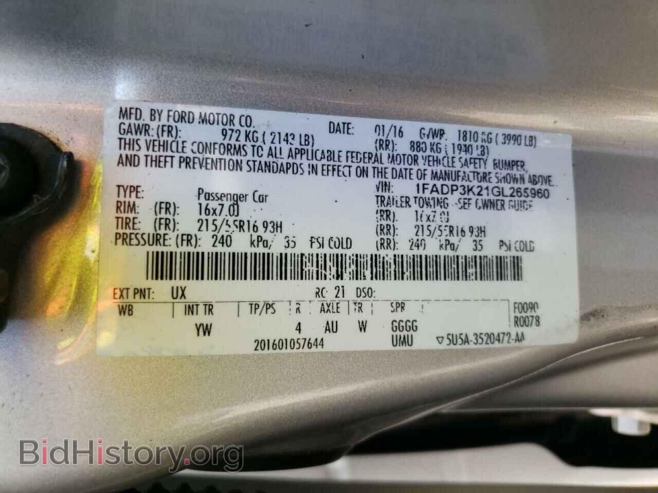 2016 FORD FOCUS - VIN: 1FADP3K21GL265960 - Photo 10