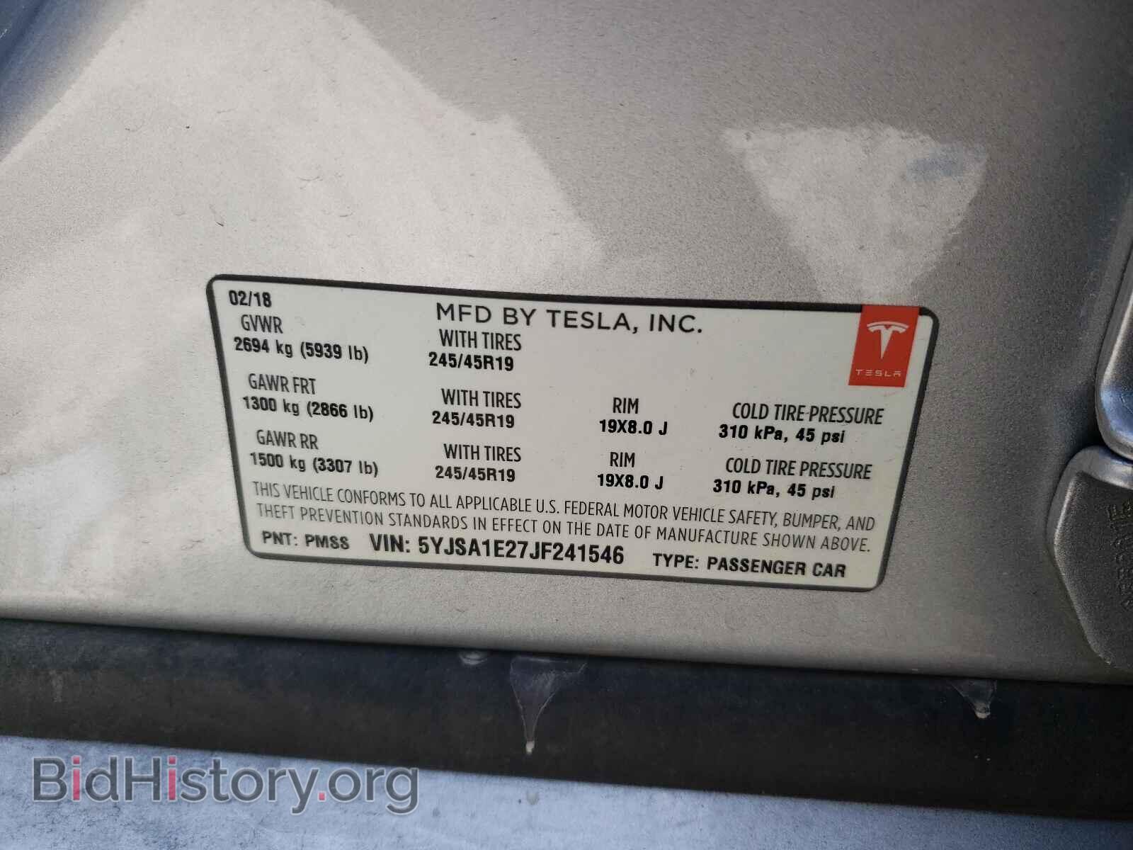 2018 TESLA MODEL S - VIN: 5YJSA1E27JF241546 - Photo 10