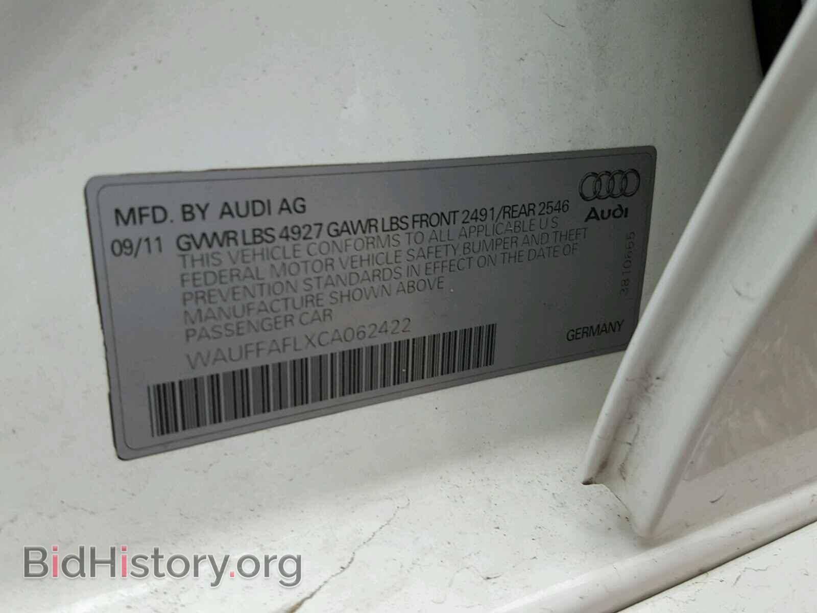 2012 AUDI A4 - VIN: WAUFFAFLXCA062422 - Photo 10