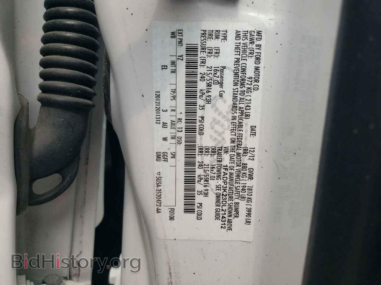 2013 FORD FOCUS - VIN: 1FADP3K23DL214312 - Фото 13