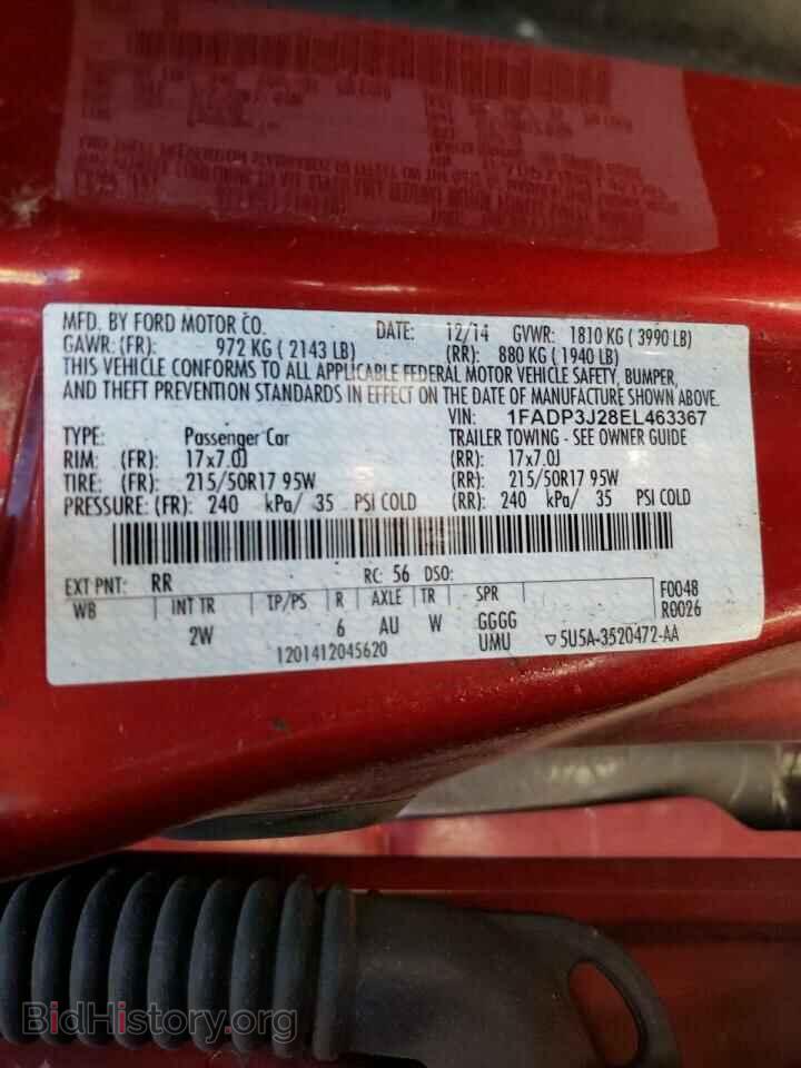2014 FORD FOCUS - VIN: 1FADP3J28EL463367 - Фото 10
