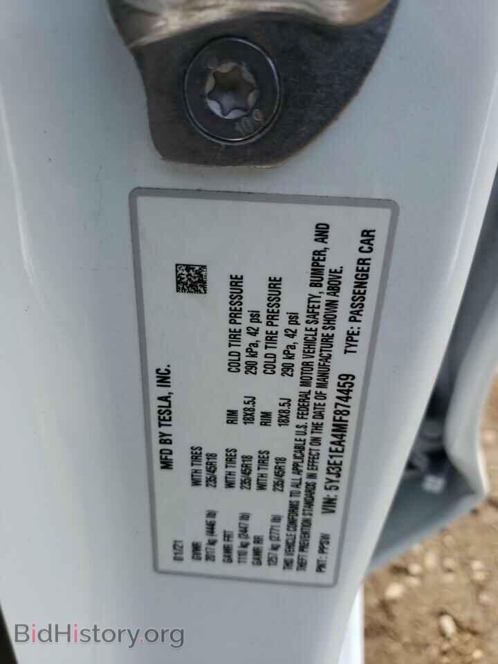 2021 TESLA MODEL 3 - VIN: 5YJ3E1EA4MF874459 - Photo 13